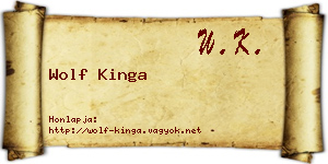 Wolf Kinga névjegykártya